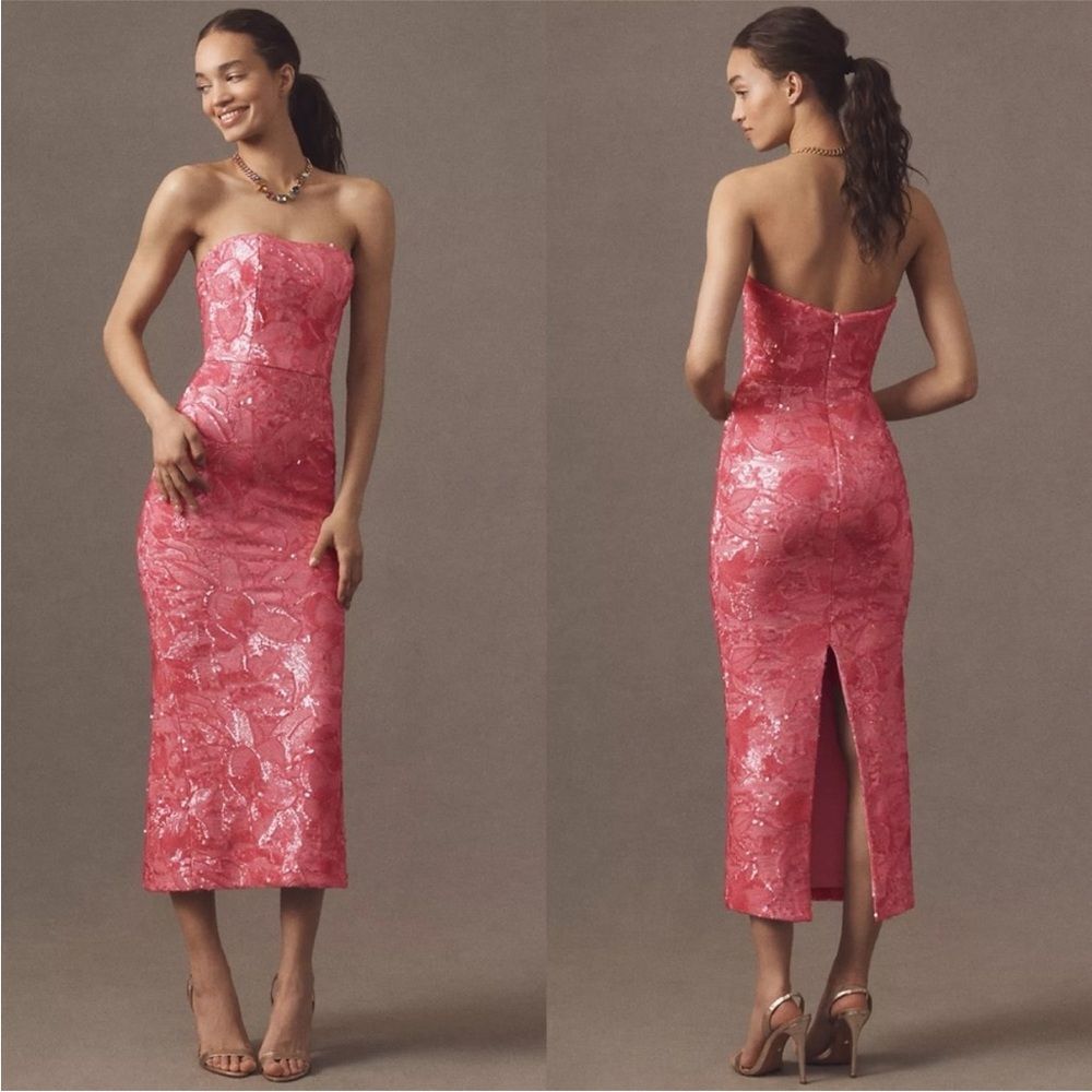 Helsi strapless Leslie sequin dress